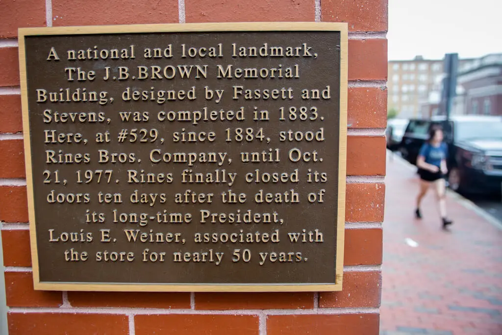 the J.B. Brown plaque on the J.B. Brown building in Portland, Maine