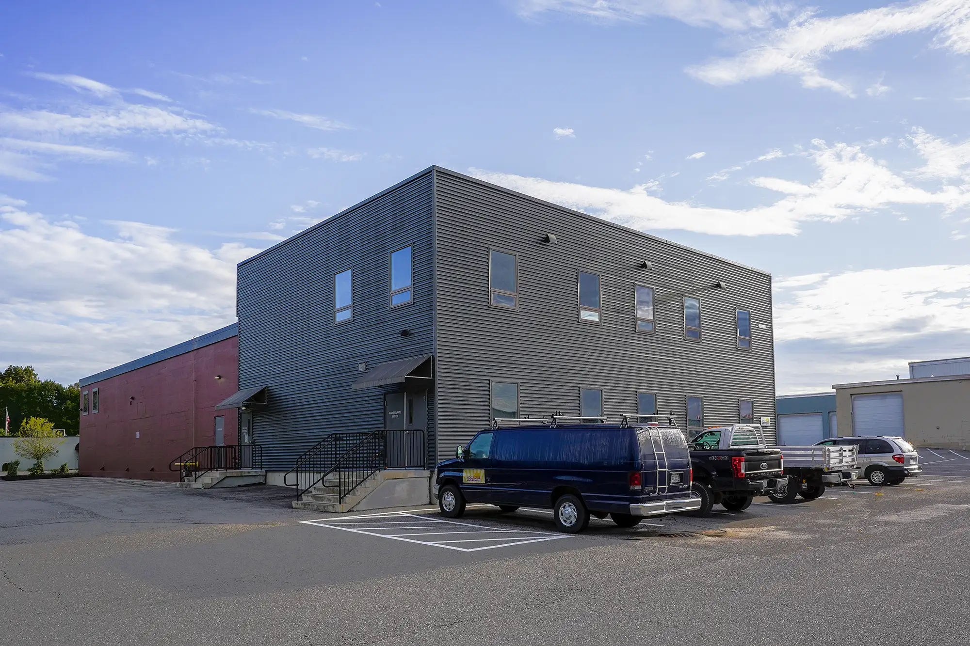 Building 700 at 15 Saunders Way in Portland, Maine, a J.B. Brown & Sons office and industrial complex on 27 acre site with excellent highway access